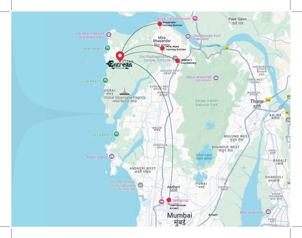 Location of Astrella Villas, Uttan